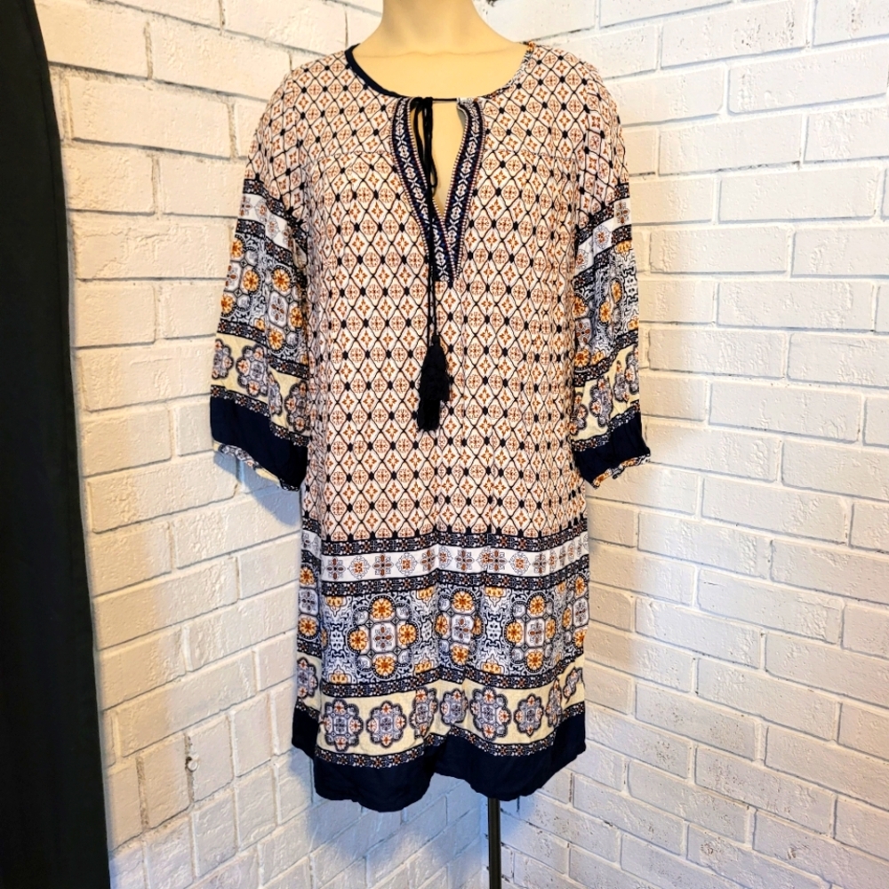 NWT Women's Tribal Print Tunic Dress by "Lady's World" - Size S